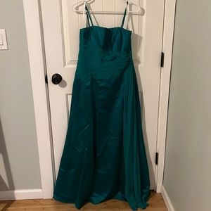 Davids bridal spaghetti strap teal prom dress